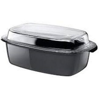 FUENTE GOURMET NEGRA C/TAPA 39x22x15CM.